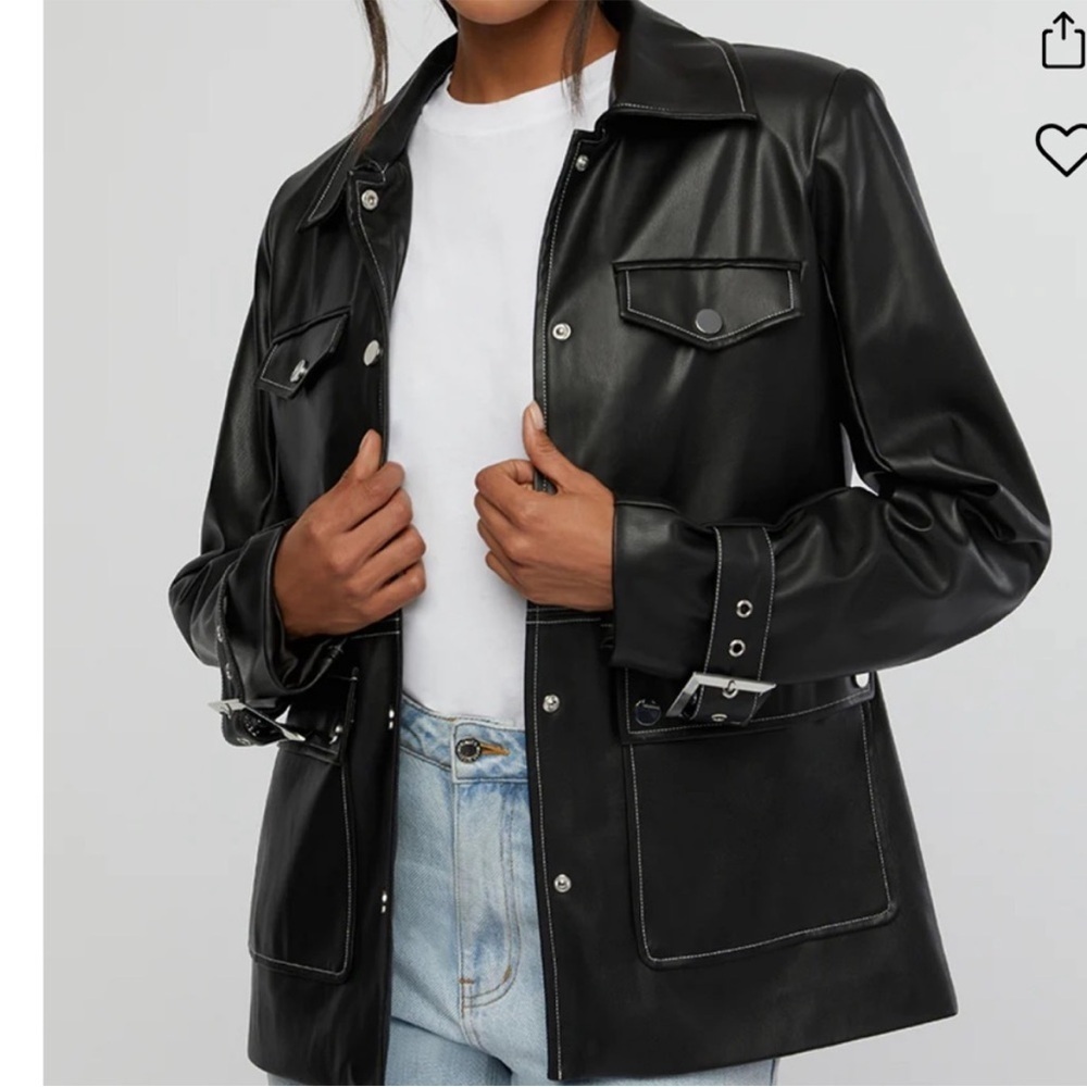NWT Weworewhat Vegan Leather Western Jacket